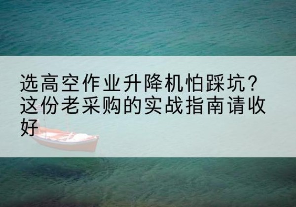 紫金高空作业升降机厂家推荐-选高空作业升降机怕踩坑？这份老采购的实战指南请收好